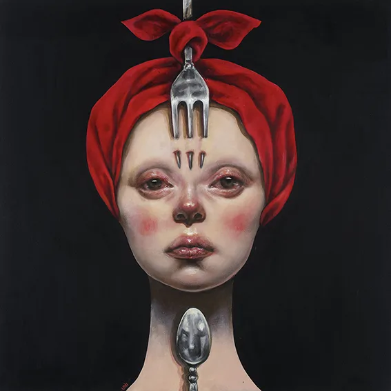 Afarin Sajedi - Painting (Fork, 2013)