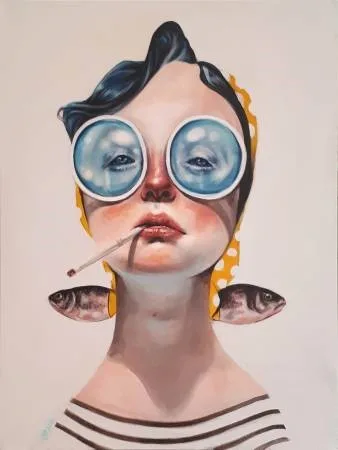 Afarin Sajedi - Painting (Beach, 2018)