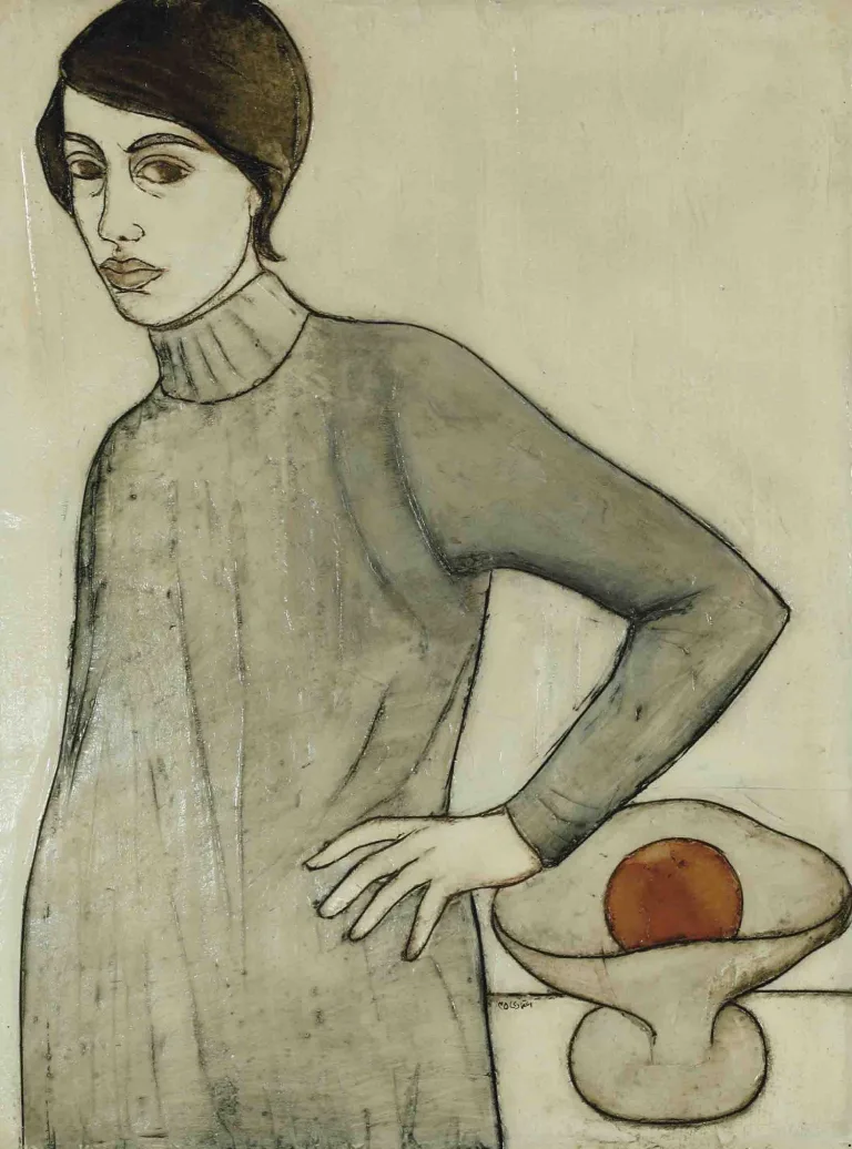 Parvaneh Etemadi - Painting (Portrait Of A Lady With An Orange, 1971)