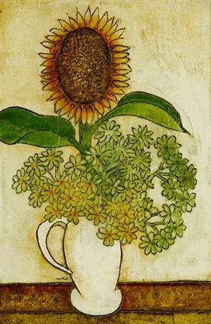 Parvaneh Etemadi - Painting (Sunflowers, 1970)