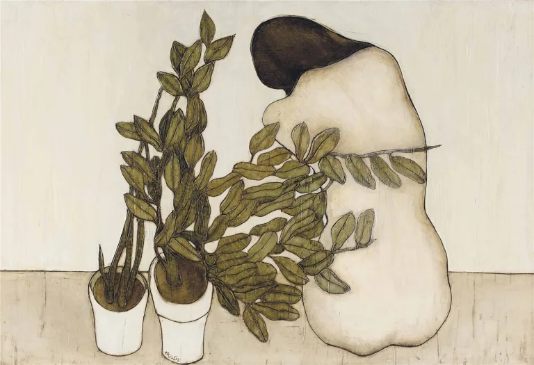 Parvaneh Etemadi - Painting (Woman And Urn, 1976)