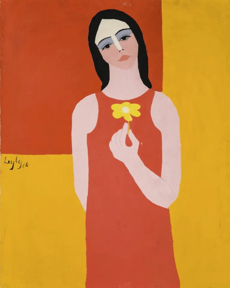 Leyly Matine Daftary - Painting (Girl With Flower N21, 1966)