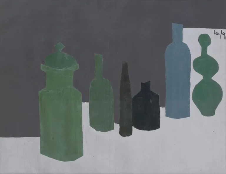 لیلی متین دفتری - نقاشی (بطری‌های سبز، ~۱۳۴۵)