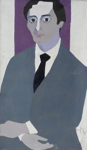 Leyly Matine Daftary - Painting (Portrait Of Madjid Bayat, 1966)