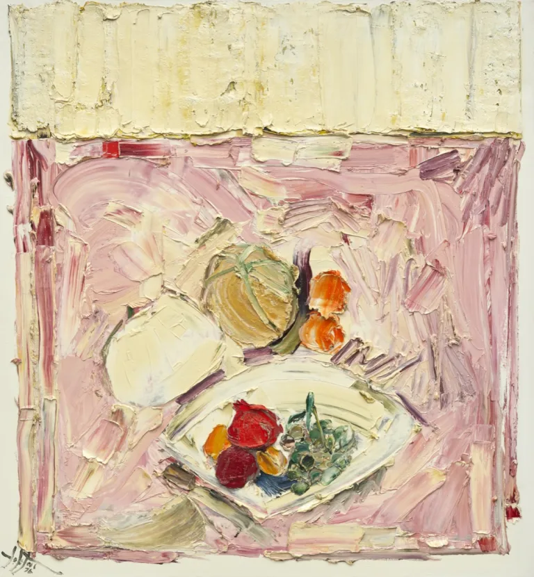 Manoucher Yektai - Painting (Pink Table, 1976)