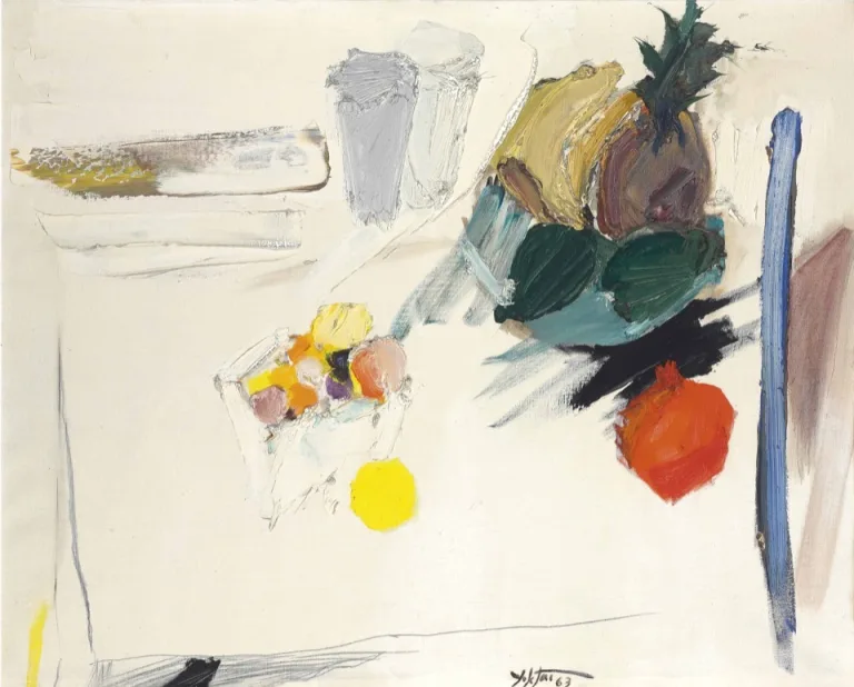 Manoucher Yektai - Painting (Fruit On Table, 1963)