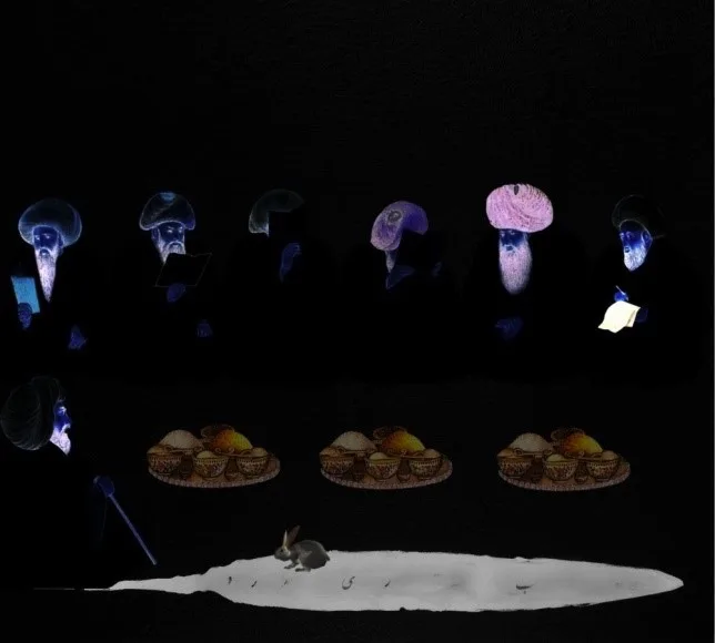 Farideh Lashai - Painting (Keep Your Interior Empty Of Food That You Mayest Behold Therein The Light Of Interior, 2012)