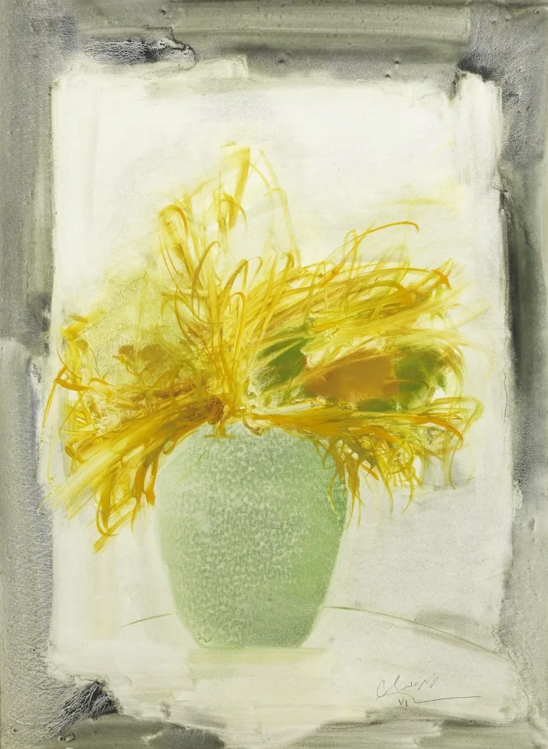 Farideh Lashai - Painting (Still Life In Yellow, 1971)