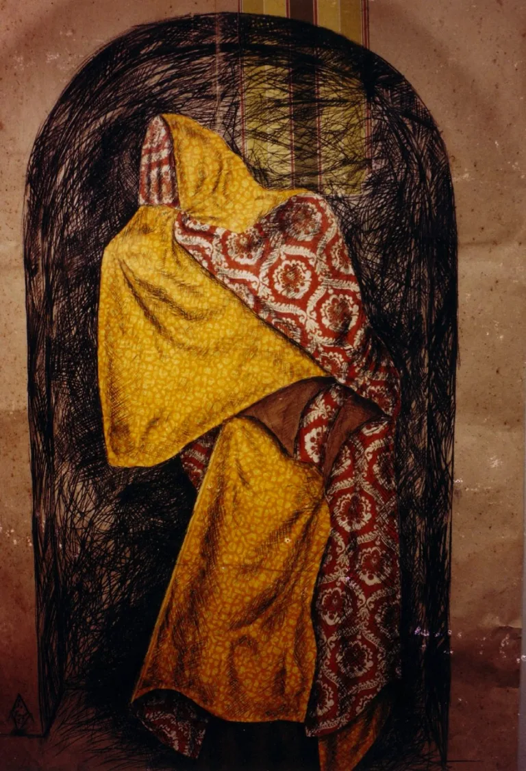 Khosrow Hassanzadeh - Drawing (From The "Chador" Series, 2000)