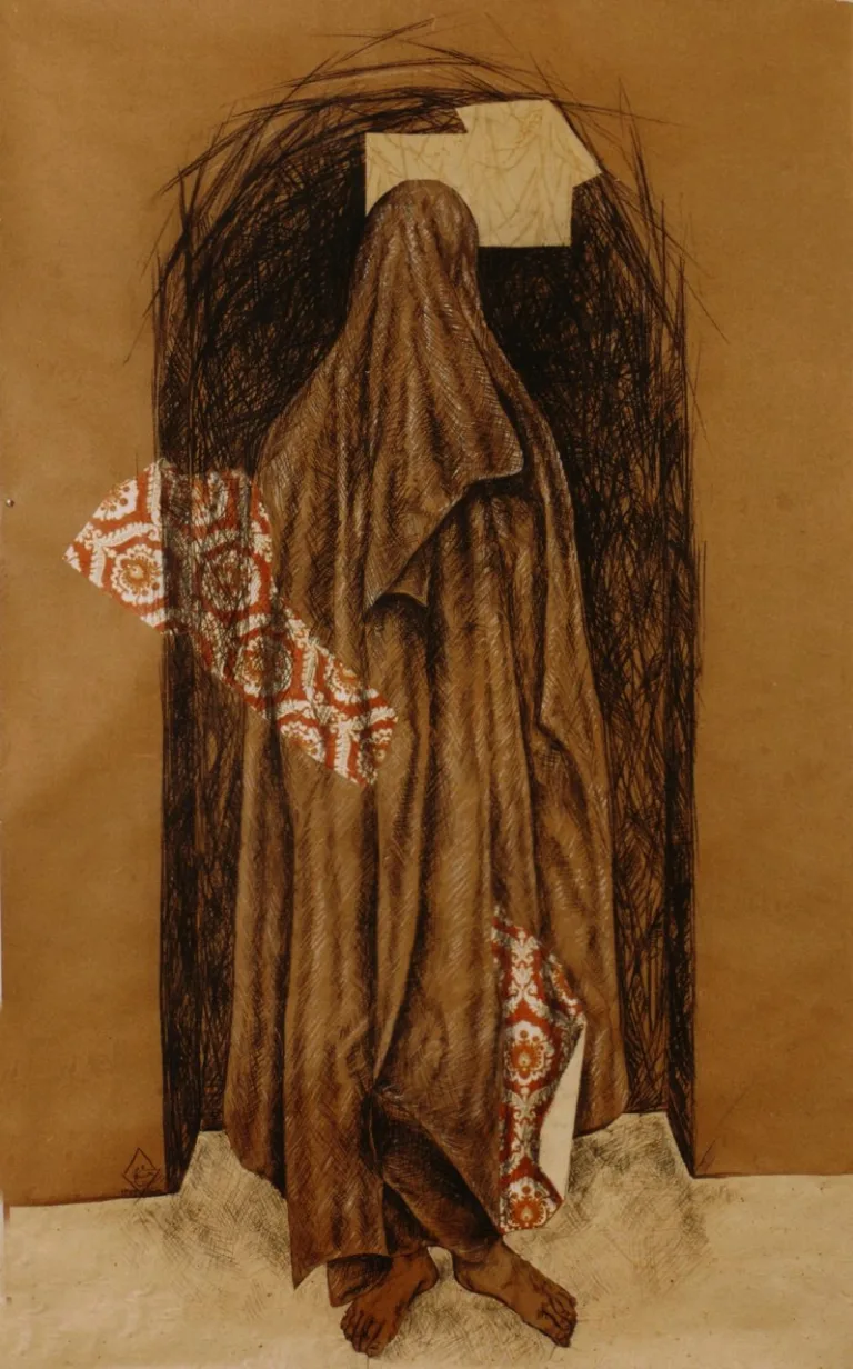 Khosrow Hassanzadeh - Drawing (From The "Chador" Series, 2000)