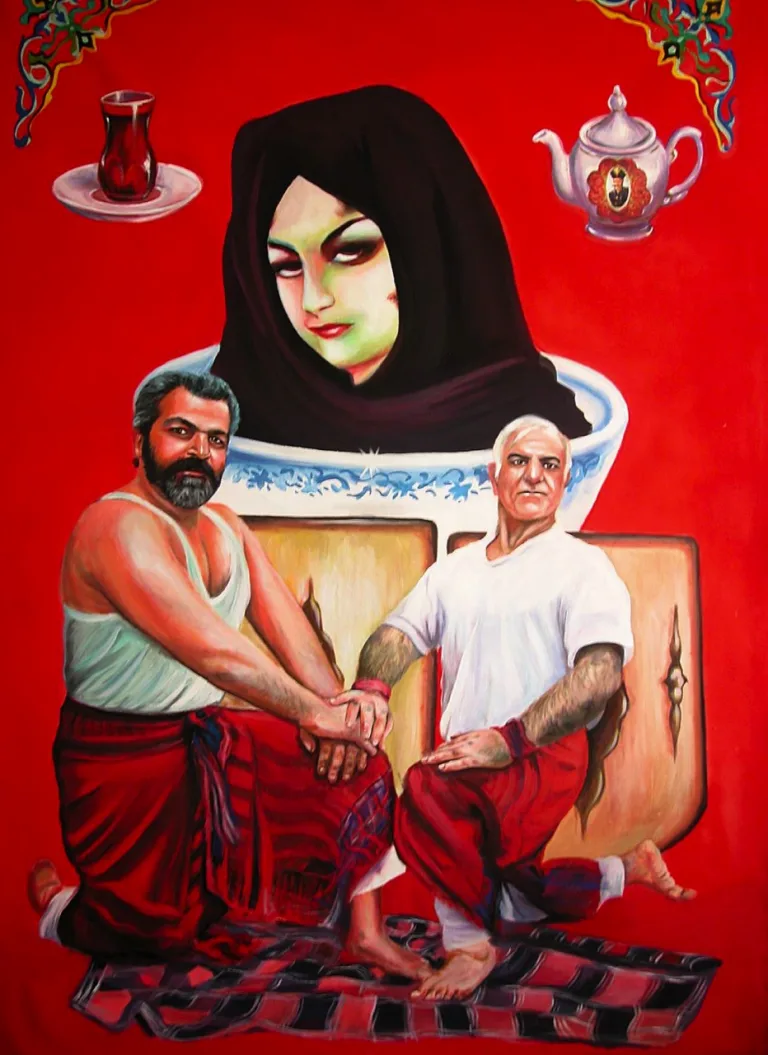 Khosrow Hassanzadeh - Painting (From The "Bache Mahal Refighbaz" Series)