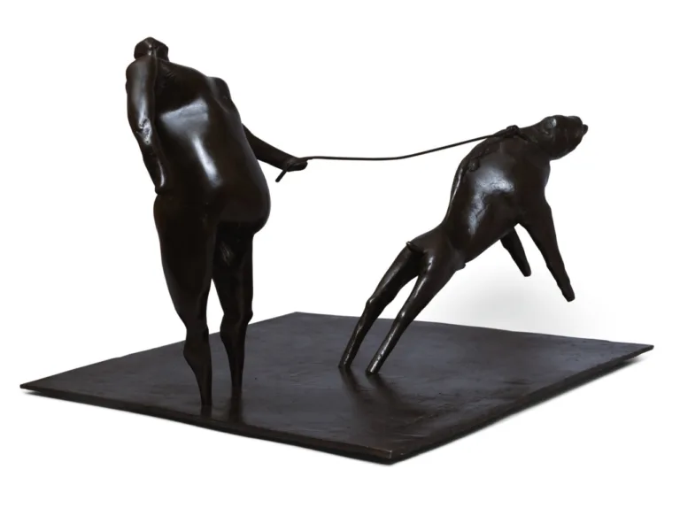 Bahman Mohassess - Sculpture (DOG WITH MAN: POWER, 1977)